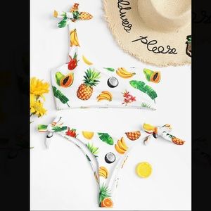 Fruit Print Two Piece Bikini Set